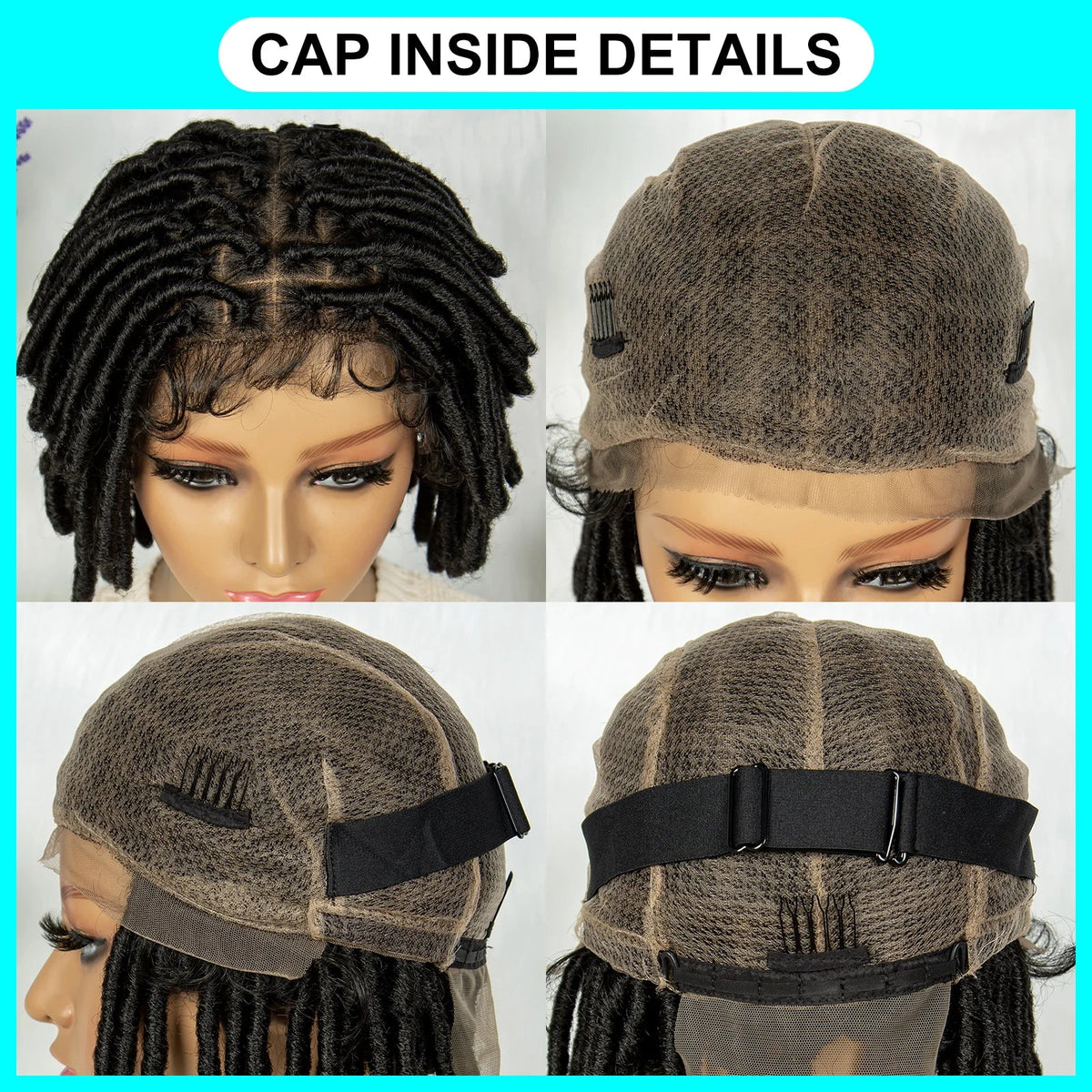 Synthetic Dreadlock Faux Locs wig Knotless Box Braided Wig Lace Front Braided Wig Full Lace African Braiding Hair For Man Women Luxegan
