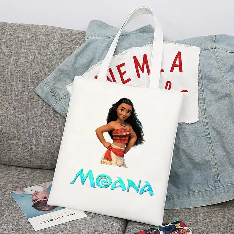 New Disney Moana Cartoon Canvas Shopper Bag | Unisex Large Capacity College Handbag & Shoulder Tote Luxegan