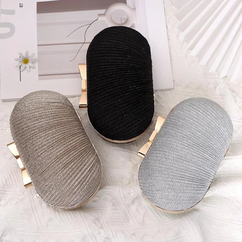 Elegant Rhinestone Egg Clutch | Hard Chain Shoulder Bag Luxegan