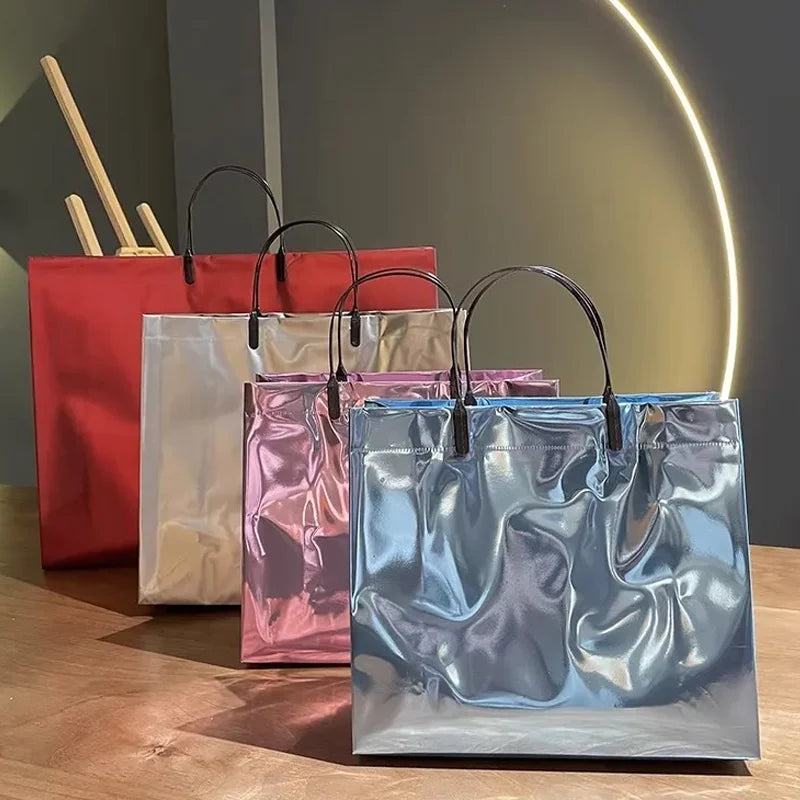 Custom Logo Promotional Gift Bags | 20-Piece Bulk Set for Shopping Mall Advertising | Personalized Wedding & Event Handbags | High-Quality Plastic Packaging (Model 9995) Luxegan