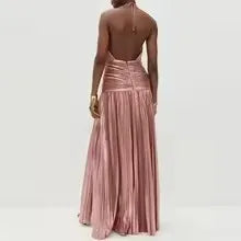 Off-the-Shoulder Halter Draped Slit Evening Gown | Corset-Style Party Dress Luxegan