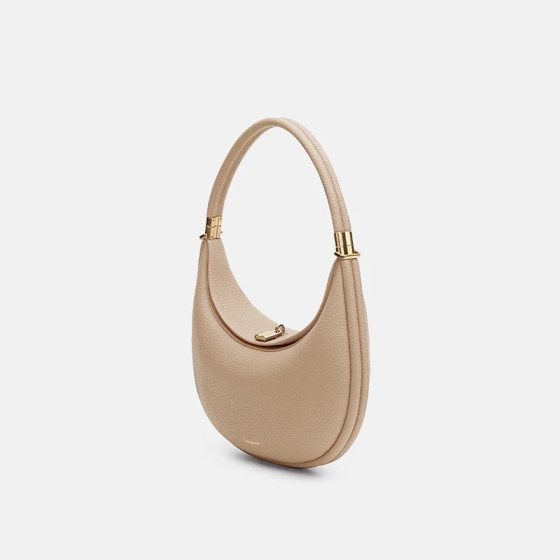 High-end Moon Bag | Light Luxury Leather Versatile Handbag & Messenger Bag Luxegan