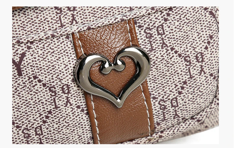 Old Style Multi-Bag Design | High-Quality Women’s Letter Print Handbag | Casual PVC Crossbody, Shoulder Bag & Wallet Set for Parties Luxegan