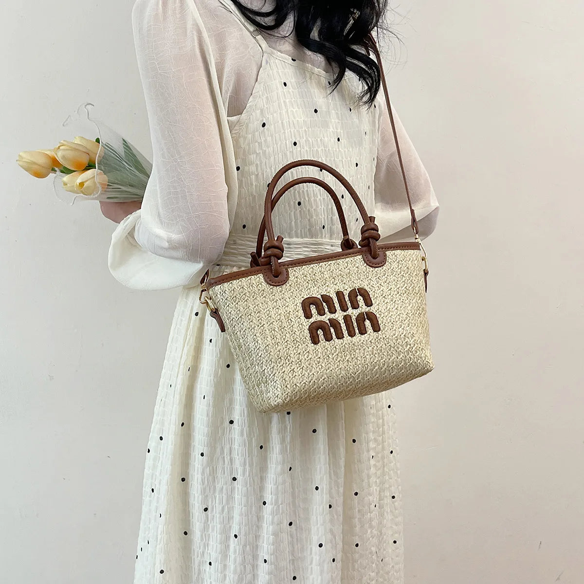 New Summer Beach Grass Woven Bag | Embroidered Thread Crossbody & Shoulder Bag Luxegan