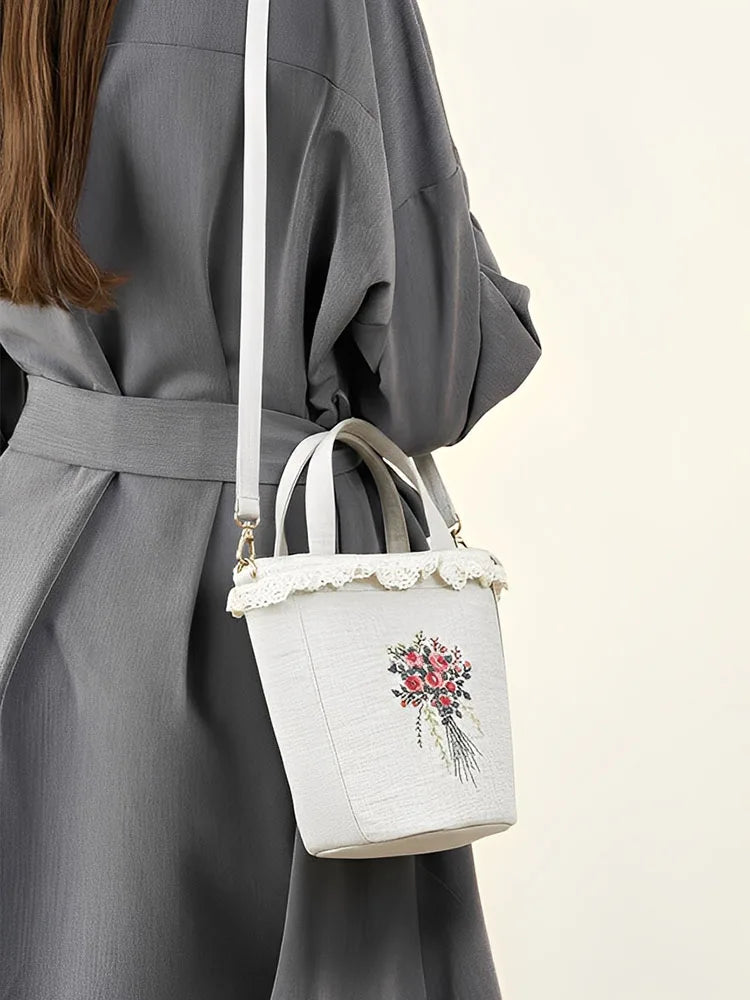 Women's Shoulder Bag Luxury Handbag Chinese Intangible Cultural Heritage | Three-dimensional Embroidery Tote Crossbody Bag Lady Luxegan