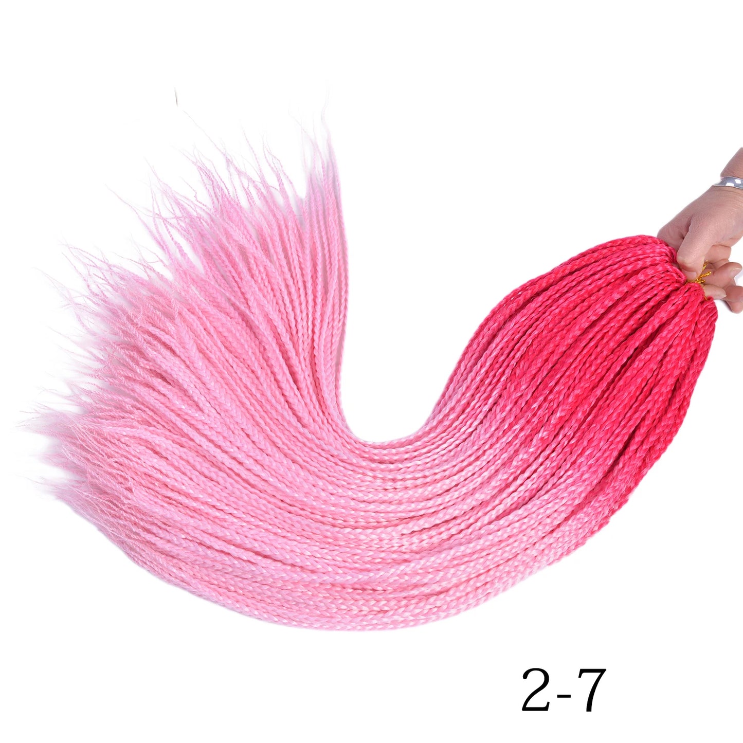 Ombre Box Braids Crochet Hair Extensions – Synthetic Straight Braiding Hair 14"/18"/24" | 22 Strands/Pack