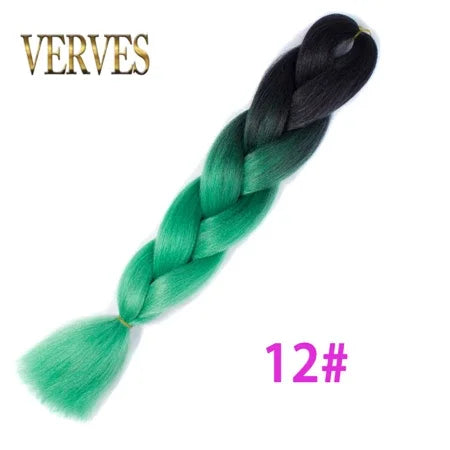 Synthetic Jumbo Braid Kanekalon Braiding Hair 24in | Ombre & Solid Colors | 100g