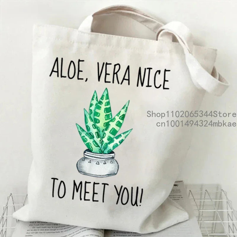 Soft Canvas Floral Cartoon Tote | Unisex Garden Print Shoulder Bag Luxegan