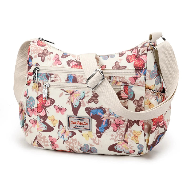 Fashion Floral Pattern Female Shoulder Bag | Pretty Style Girls Shopping Bag | Durable Fabric Women Crossbody Bag (SAC) Luxegan