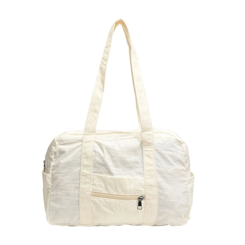 Nylon Solid Bucket Bag | Soft Practical Large Storage Underarm Crossbody Bag Luxegan