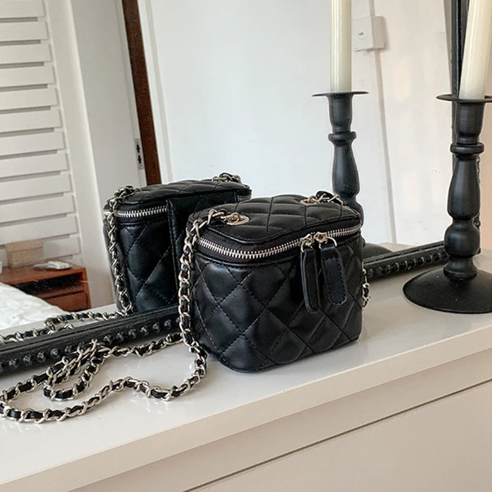 Mini Denim Crossbody Bags for Women | Lingge Chains Shoulder Bag & Fashion Brands Box Bag (Lipstick Coins Purses & Handbags) Luxegan