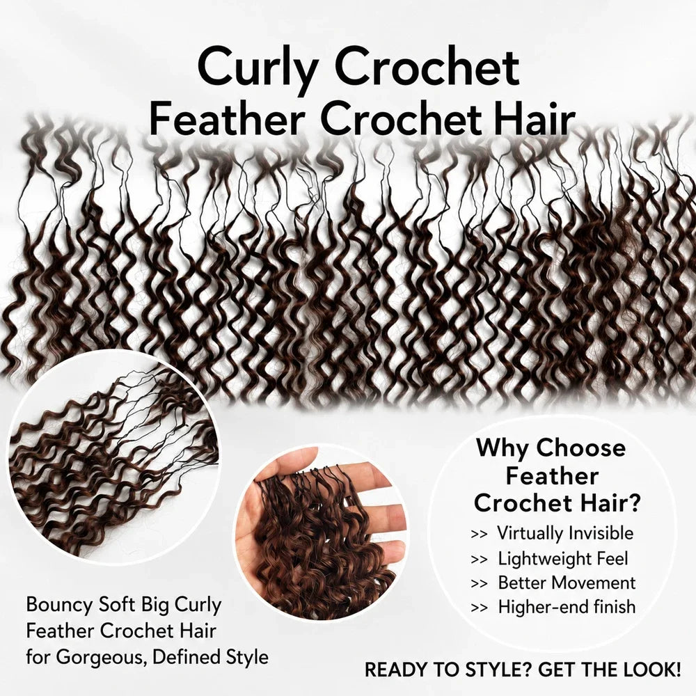Curly Human Hair Crochet Extensions | 10–26 Inch Luxegan