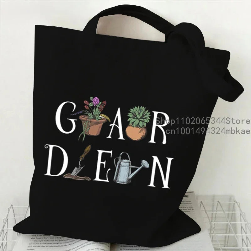Soft Canvas Floral Cartoon Tote | Unisex Garden Print Shoulder Bag Luxegan