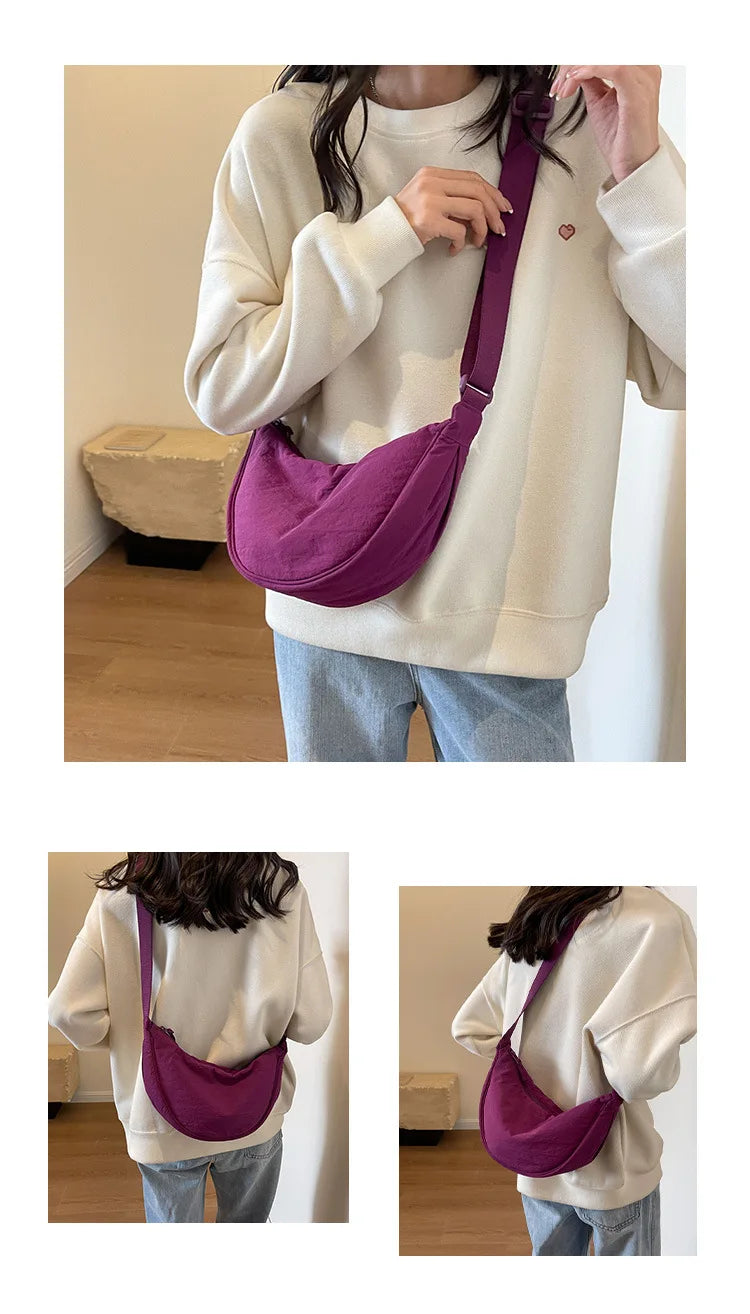 New Color Women’s Nylon Shoulder Bag | Casual Sports Hobo Crossbody | Fashionable Large Capacity Fanny Pack Purse & Handbag Luxegan