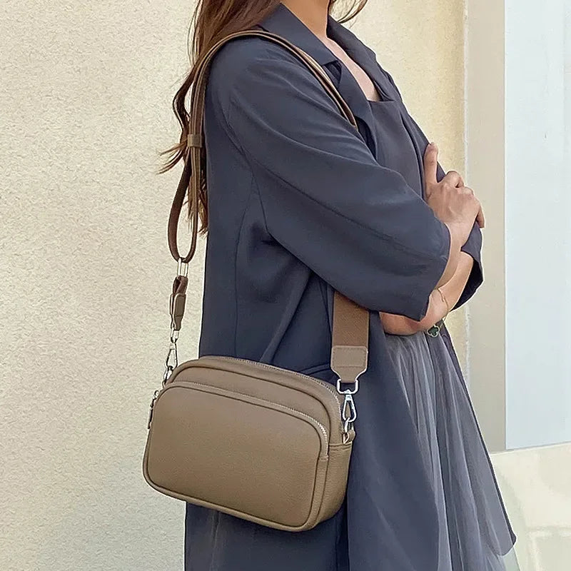 New Lychee Pattern Small Square Bag | Comfortable Weaving Strap Style Wide Shoulder Strap & Crossbody Bag Luxegan