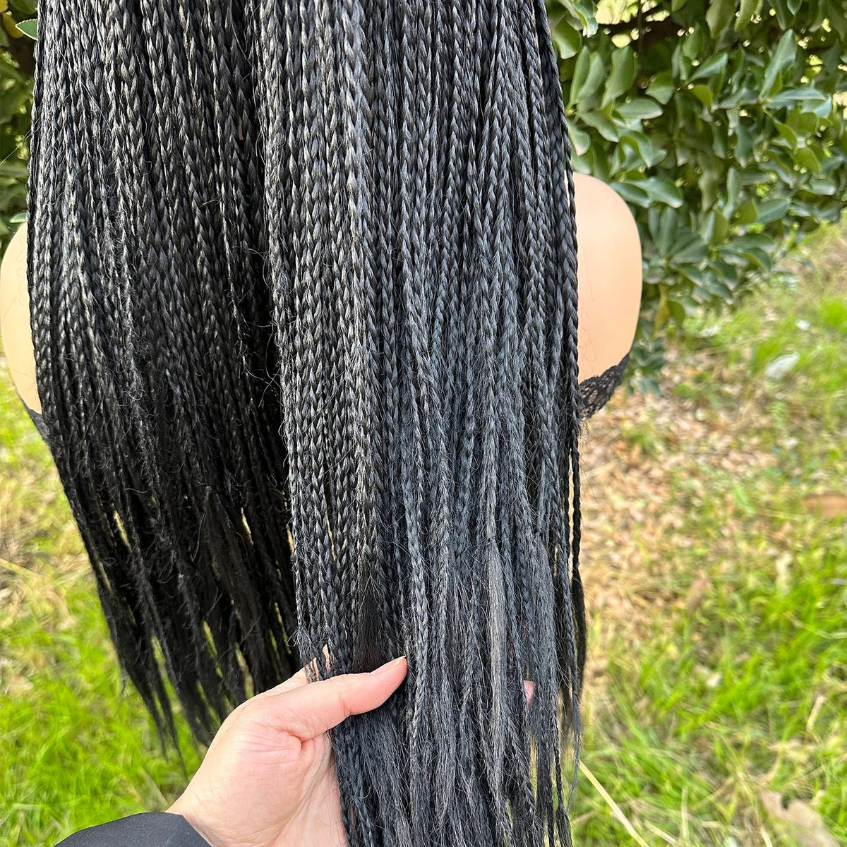 Ombre Brown Long Headband Box Braids Wig Braided African Dreadlock Wig Synthetic Braiding Beauty Hair Wigs For Women/Men Luxegan