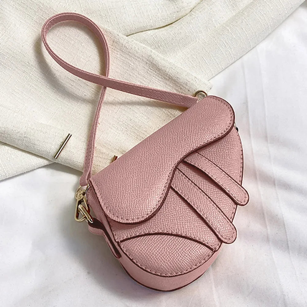 Women’s Denim Pattern Saddle Bag | Sophisticated Contrasting Color Splicing Messenger | Elegant Designer Underarm & Crossbody Handbag | "Dignified" Soft Polyester Satchel for Versatile Trend Styling Luxegan
