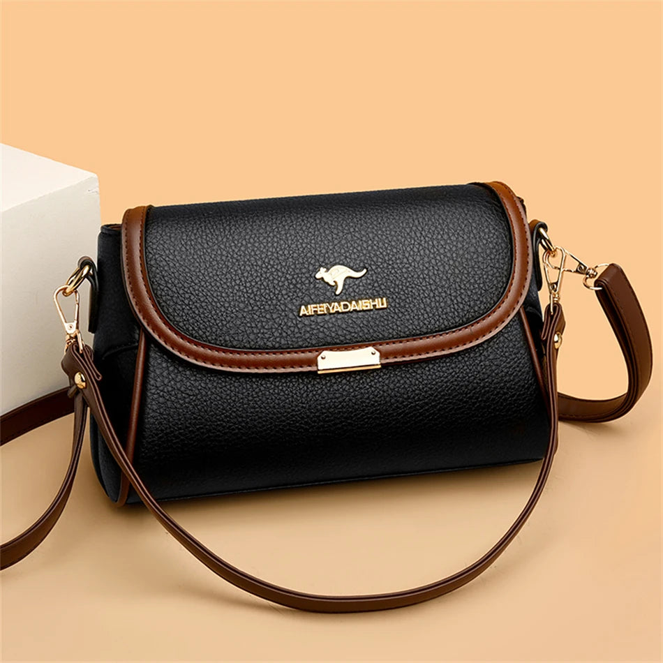Solid Color High-Quality Leather Small Shoulder Bags | New Messenger Bags with Strap & Designer Crossbody Bag (Sac à Main) Luxegan