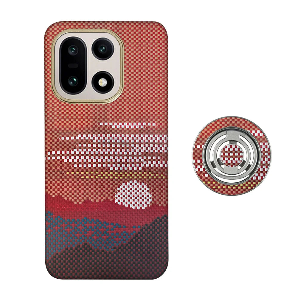 Para funda de teléfono OnePlus 15 de fibra de aramida Kevlar, carcasa dura de fibra de carbono ultradelgada y ligera, cubierta protectora magnética para negocios