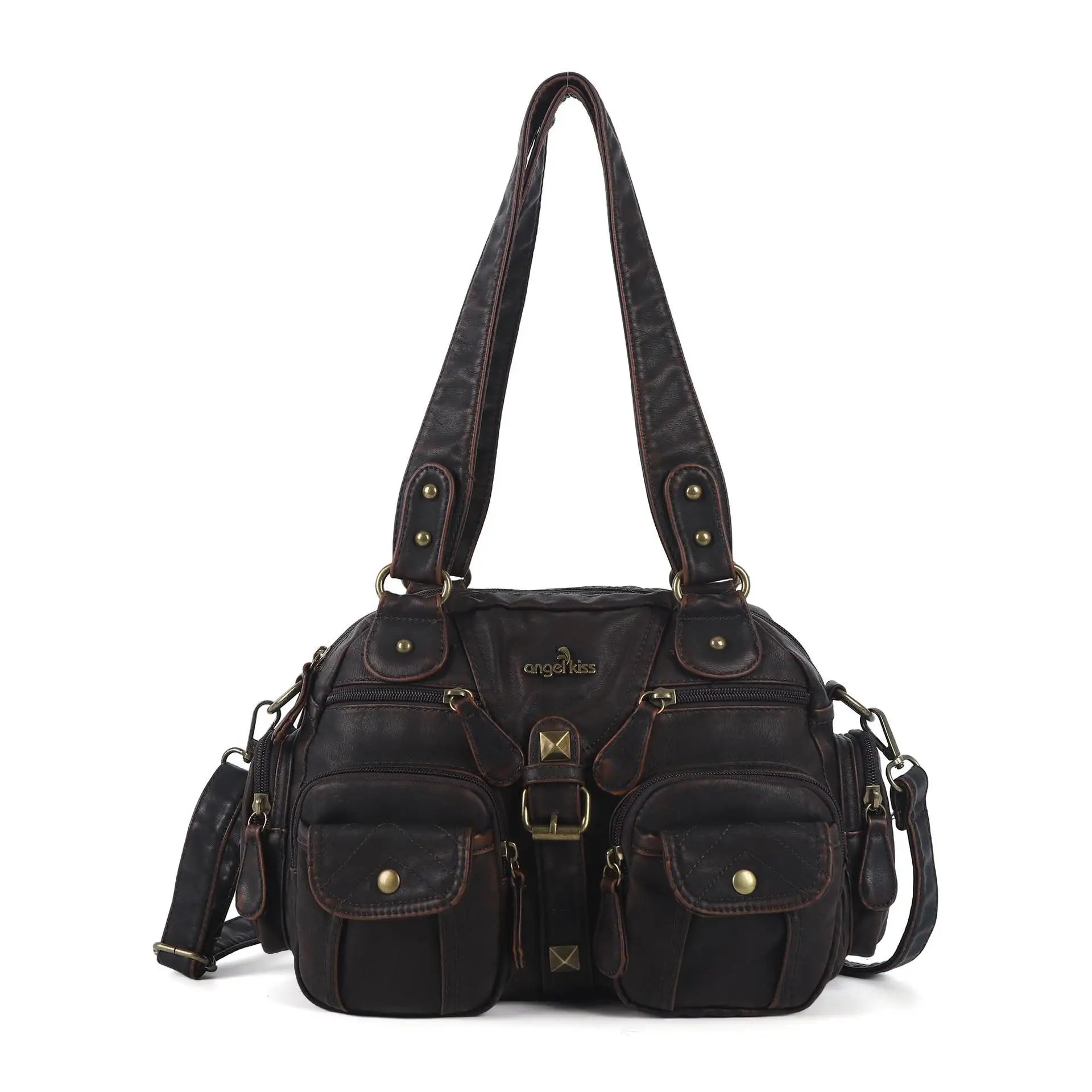 Women’s Rose Top-Handle Satchel | Luxury PU Leather Dumpling Bag | Versatile Crossbody & Shoulder Purse with Organized Interior Luxegan 