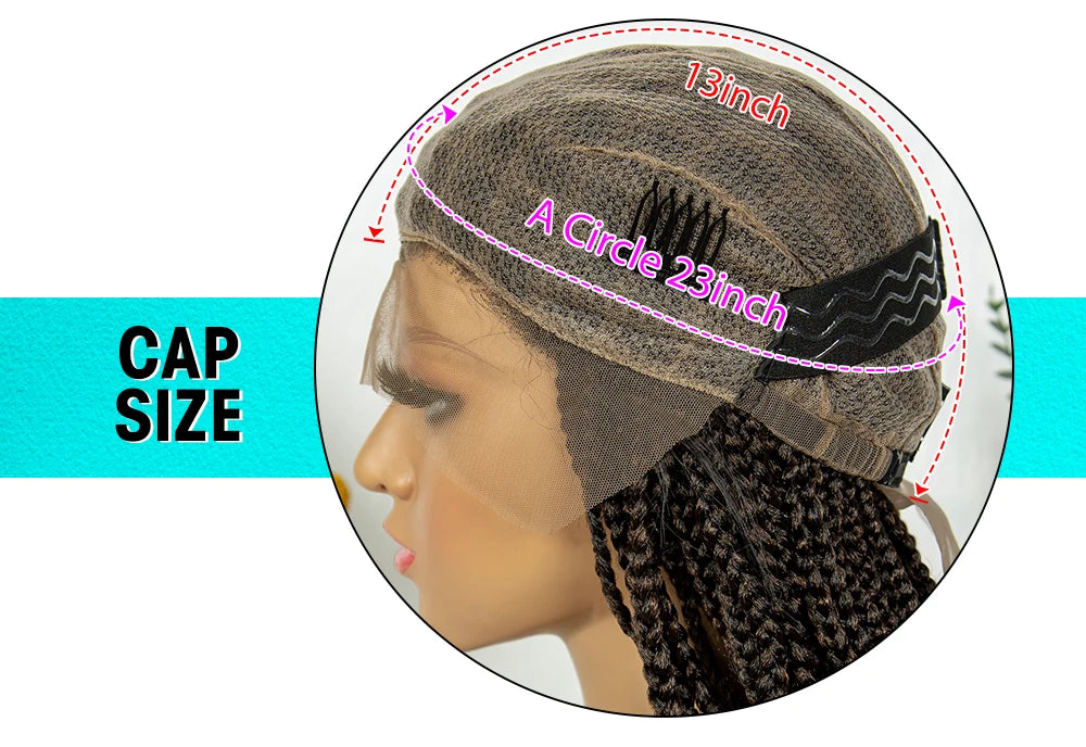 Kima Goddess Box Braided Wigs Transparent Full Lace Braided Wig French Curly Ends with Baby Hair Braided Wigs for African Women Luxegan