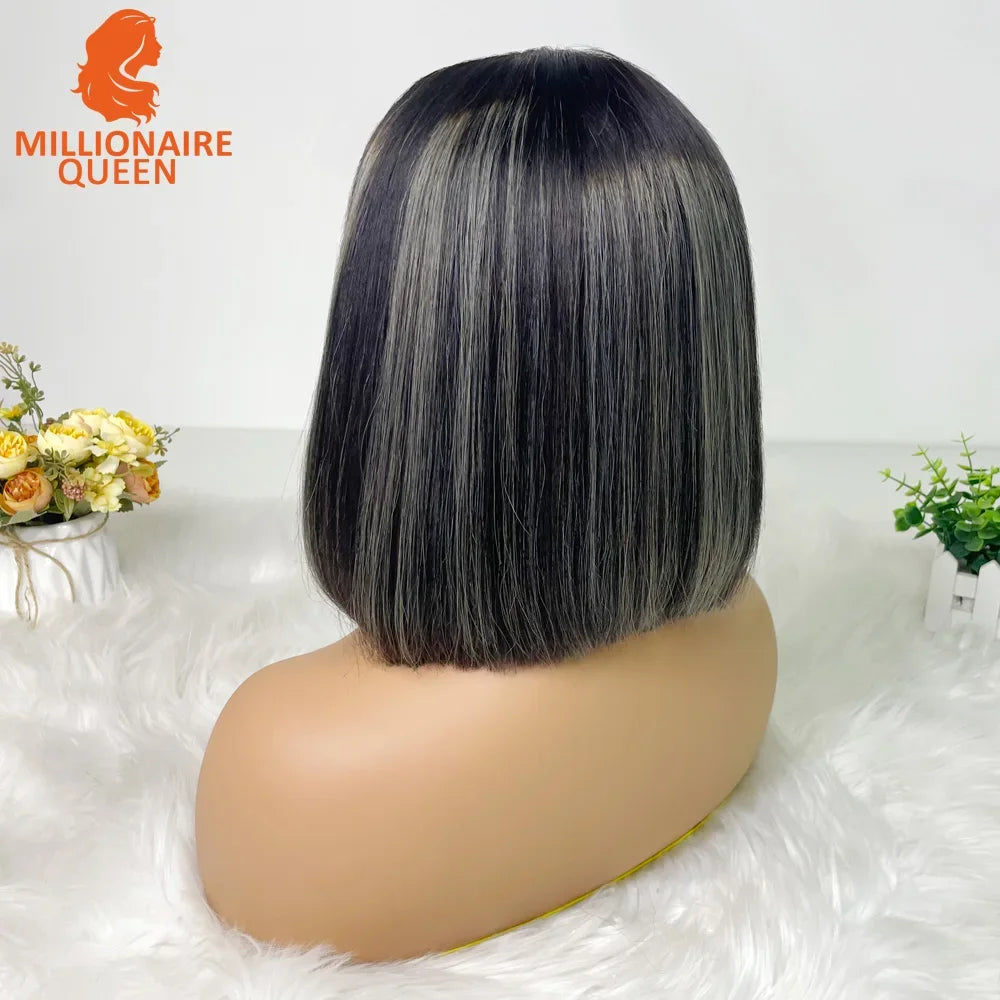 Highlight P4/30 Brown Vietname Bone Straight Bob Wig Super Double Drawn Human Hair 2x6 Glueless Lace Closure Wig For Black Women