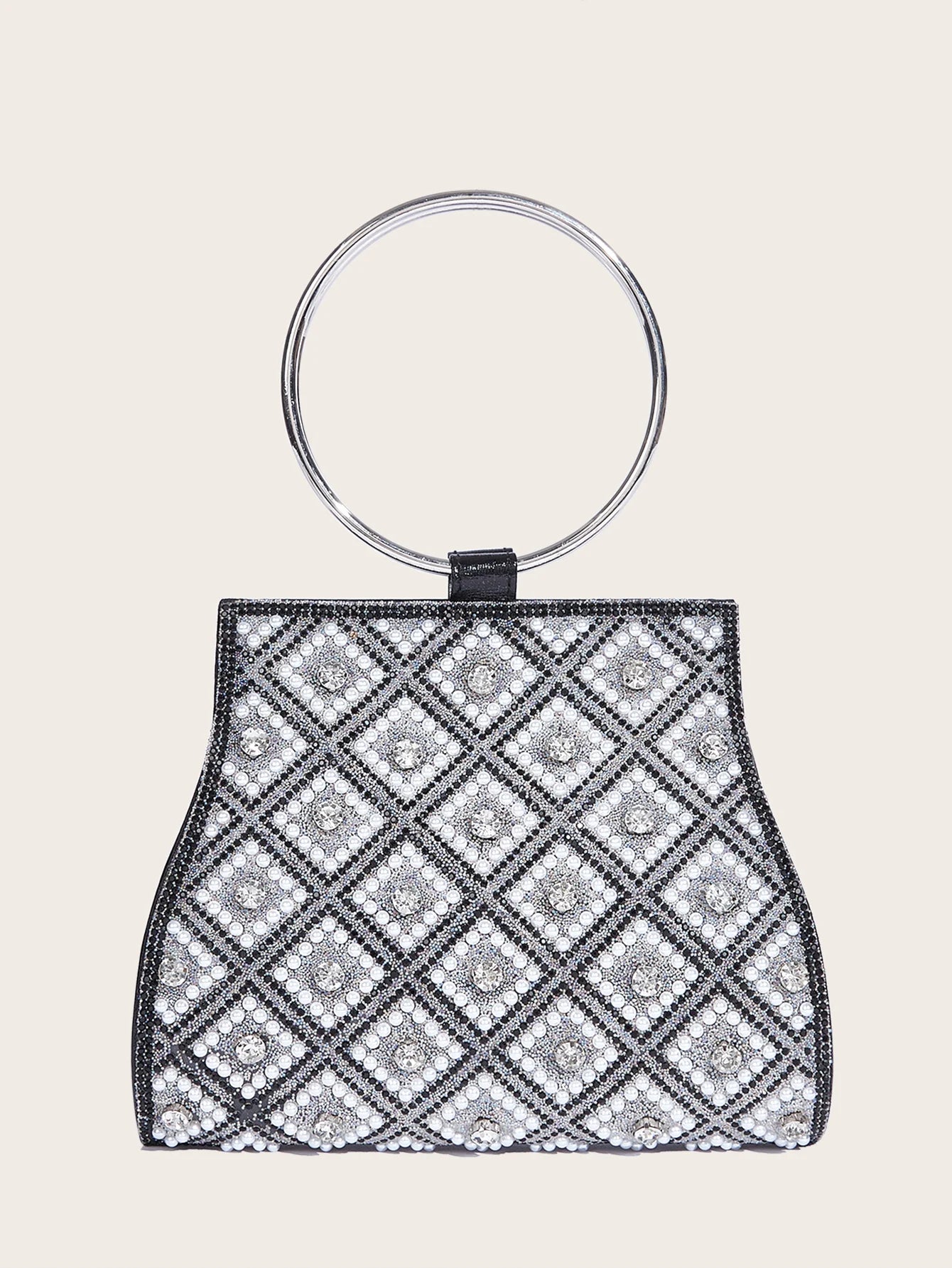 Acrylic Striped Diamond Clutch | Hard Bridal Rhinestones Evening Purse Luxegan