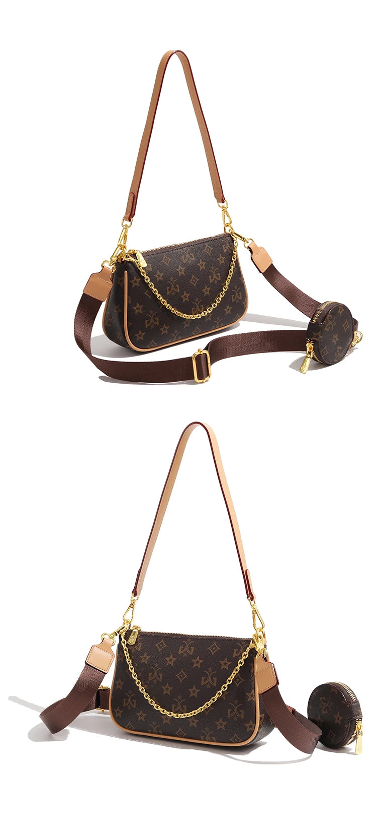 Fashionable & Leisure Retro Flower Shoulder Bag | Genuine Leather Underarm Handbag & Versatile Crossbody Small Bag Luxegan