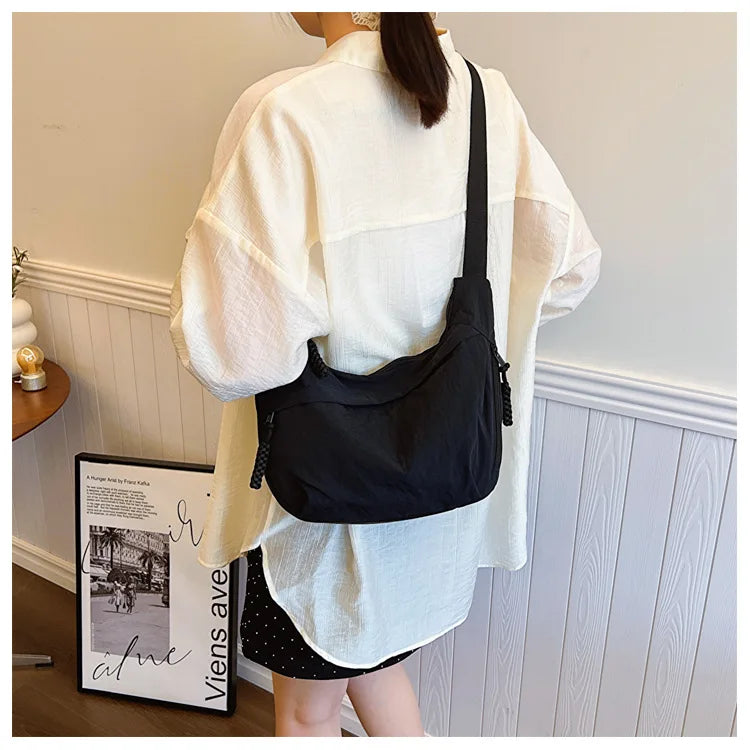 Trendy Korean Dumpling Hobo | Soft Large Capacity Shoulder Bag Luxegan