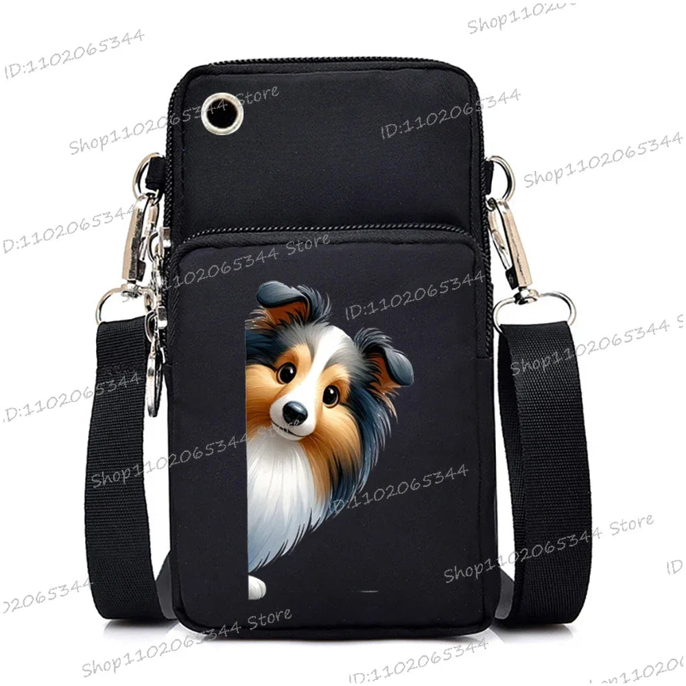 Funny Anime Dog Print Mobile Phone Bag | Unisex Crossbody & Handbag Luxegan