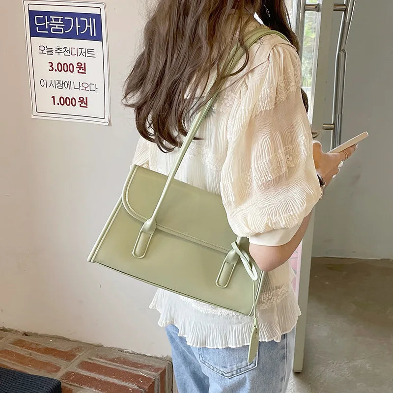 Fashion Designer Luxury Brand PU Leather Shoulder Bag | Simple Solid High Quality Female Square Handbag Luxegan