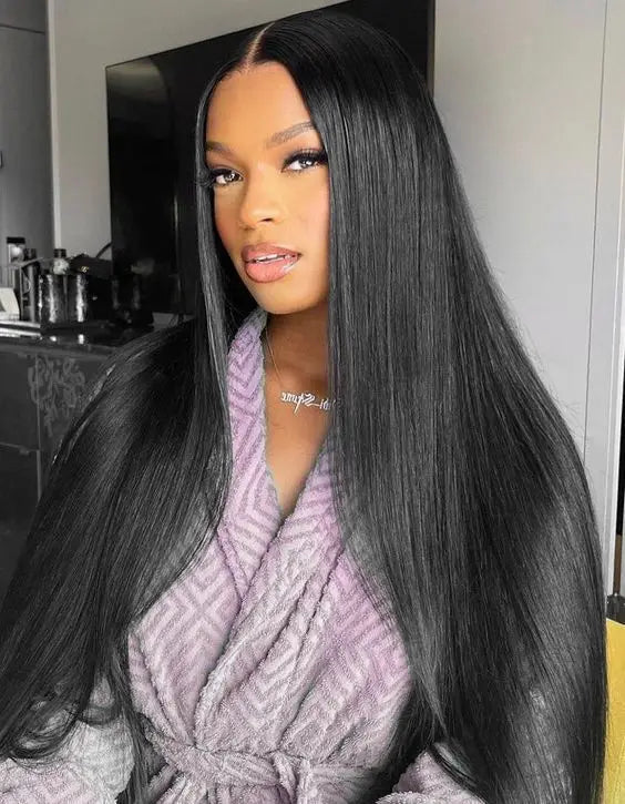 Bone Straight HD Lace Frontal Wig - 13x6 Transparent Swiss Lace Front Wig - Pre-Plucked Glueless Brazilian Remy Human Hair Wig for Women (30-40 Inch On Sale) Luxegan