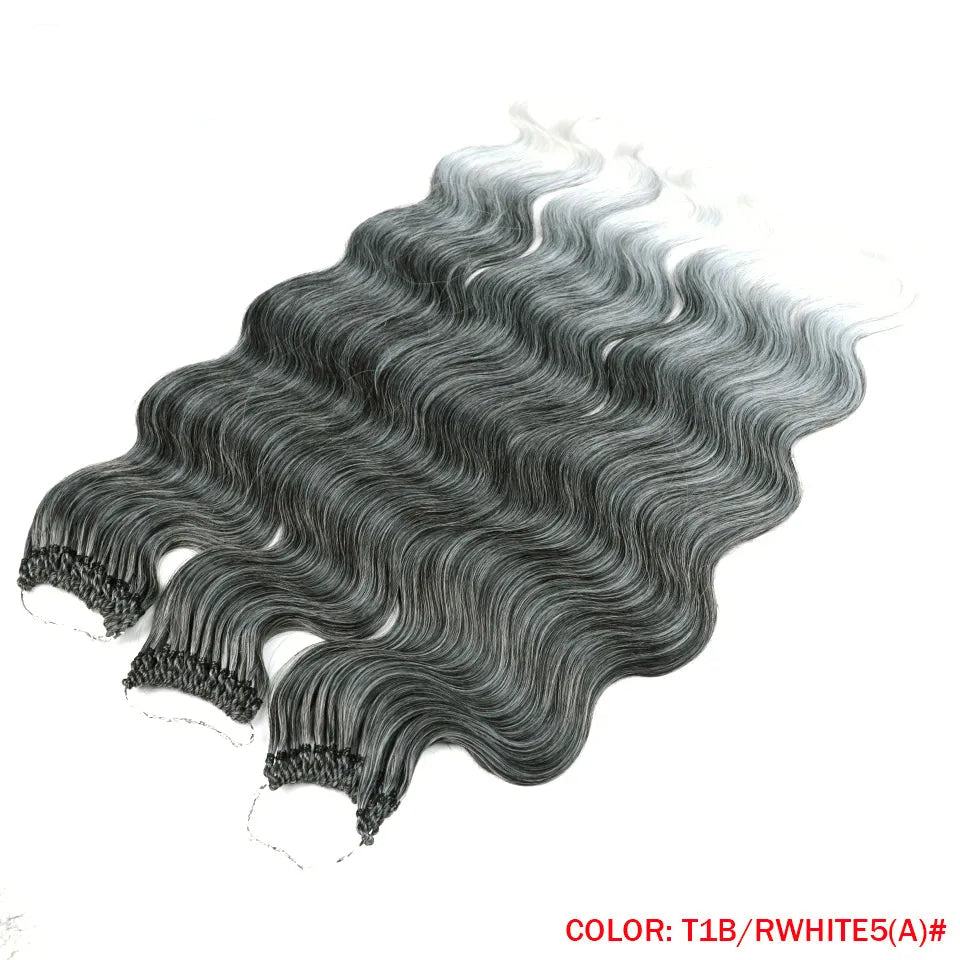 Fashion Idol Body Wave Crochet Hair - 22 Inch Soft Long Synthetic Goddess Braids - Natural Wavy Ombre 613 Blonde Hair Extensions