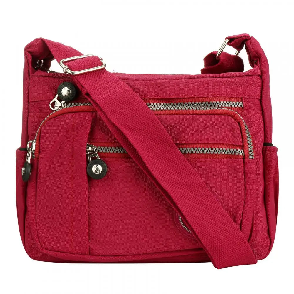 Women’s Floral Multi-Pocket Casual Crossbody Bag | Lightweight Waterproof Nylon Messenger Handbag | Large Capacity Travel Shoulder Bag for Hiking & Shopping | Versatile Daily Use Pouch Luxegan