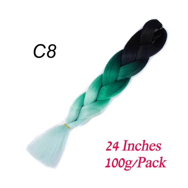 Lihui 24 Inch Pre-Stretched Synthetic Braiding Hair – Kanekalon Jumbo Braid | 100g | 100+ Ombre Colors