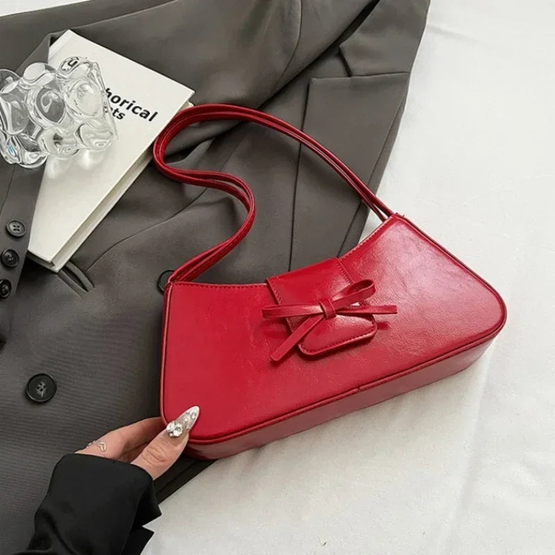 High-Grade Sense Retro Women's Underarm Bag | Spring New PU Leather Lady Commuter Shoulder Bag (Solid Small Handbags for Women) Luxegan