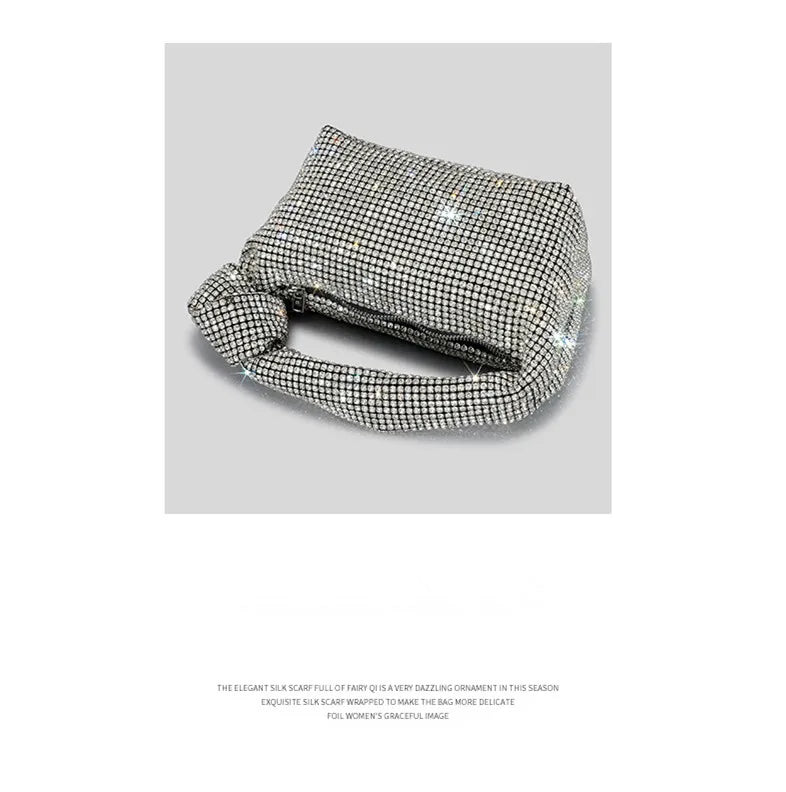 Handle Rhinestones Knot Evening Bag | Crystal Top Handle Bag & Luxury Designer Tote Luxegan