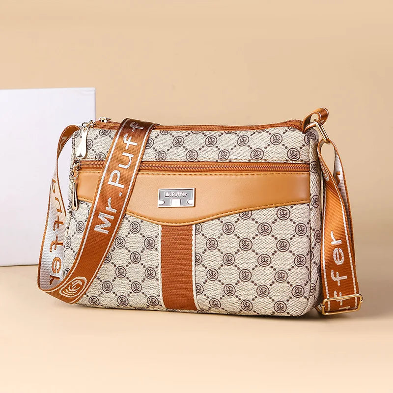 Geometric Print Messenger Bag | Large Capacity Shoulder & Crossbody Bag Luxegan