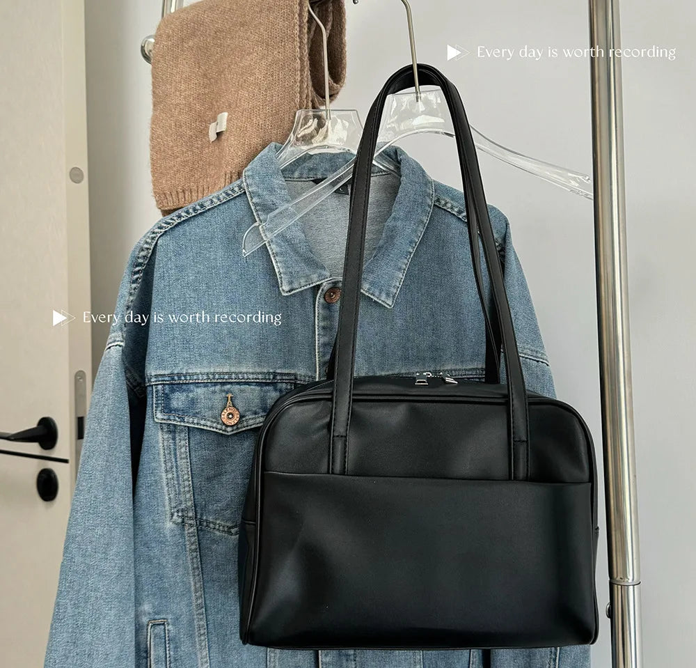 Vintage Designer Luxury Women Tote Bag Casual Lage Capacity Female Shoulder Bag | High Quality PU Leather Ladies Handbags Luxegan