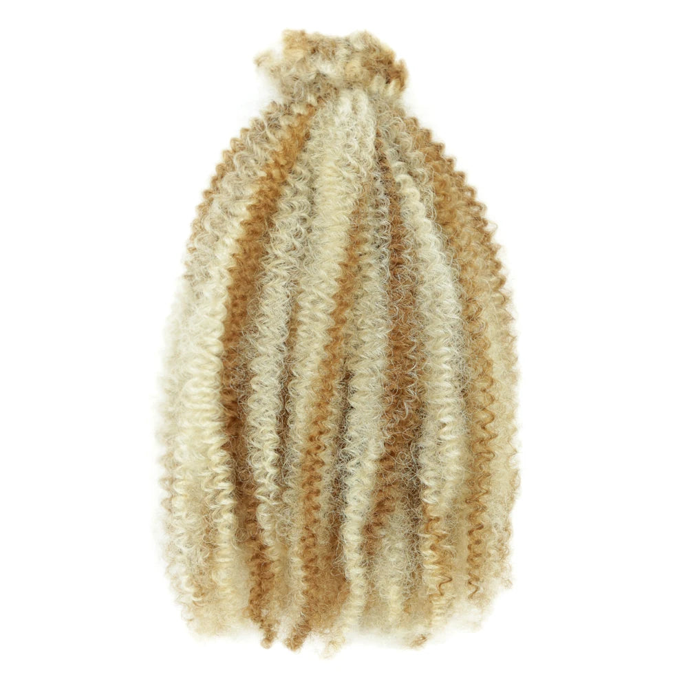 Afro Kinky Curly Bulk Synthetic Braiding Hair 12in – Soft Micro Twist Crochet Hair | 12 Ombré - view 12