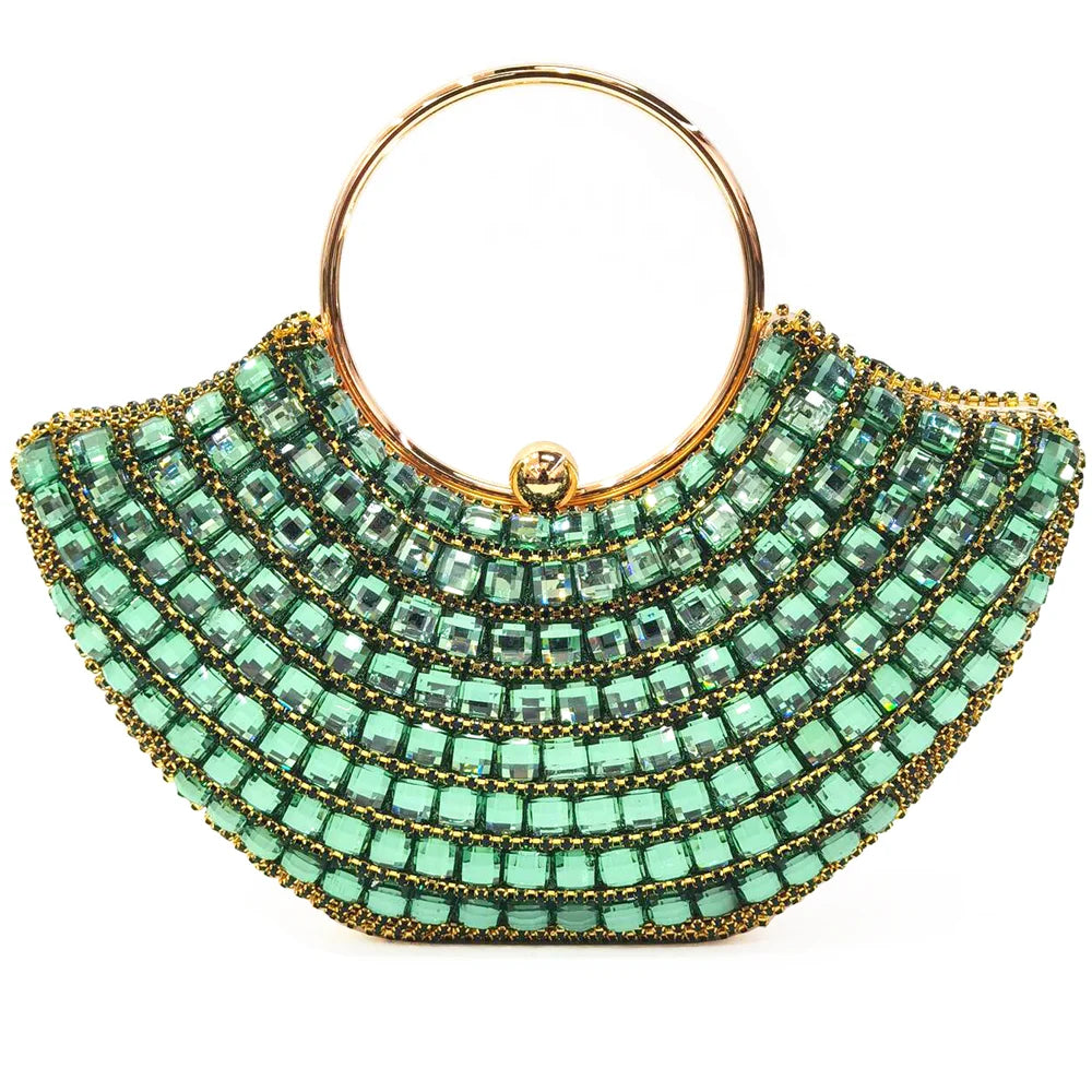 Women's Rhinestone Evening Clutch | Shoulder Chain & Full Diamond Design Handbag Luxegan
