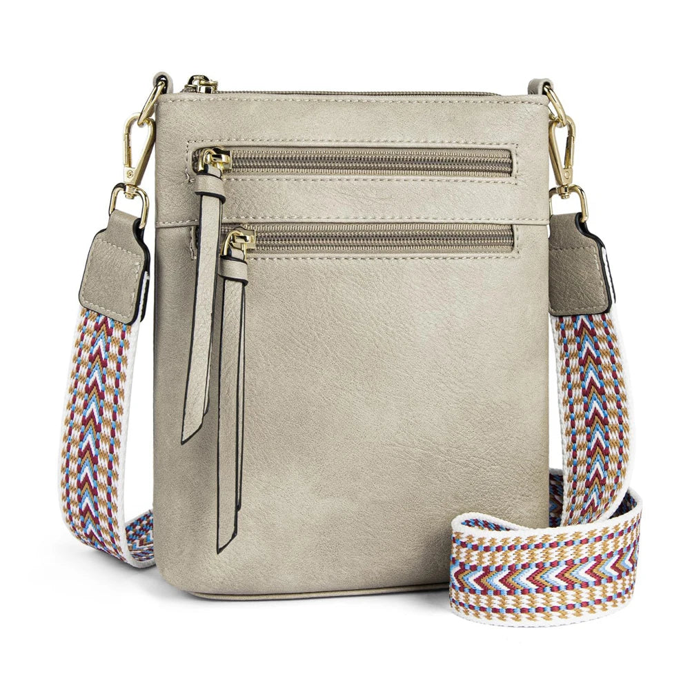 New Casual Double Zipper Crossbody Bag | Sophisticated Retro Simple Phone Bag | Elegant Women’s Single Shoulder Handbag | Luxury Multi-Functional PU Leather Satchel with "Dignified" Soft Finish Luxegan