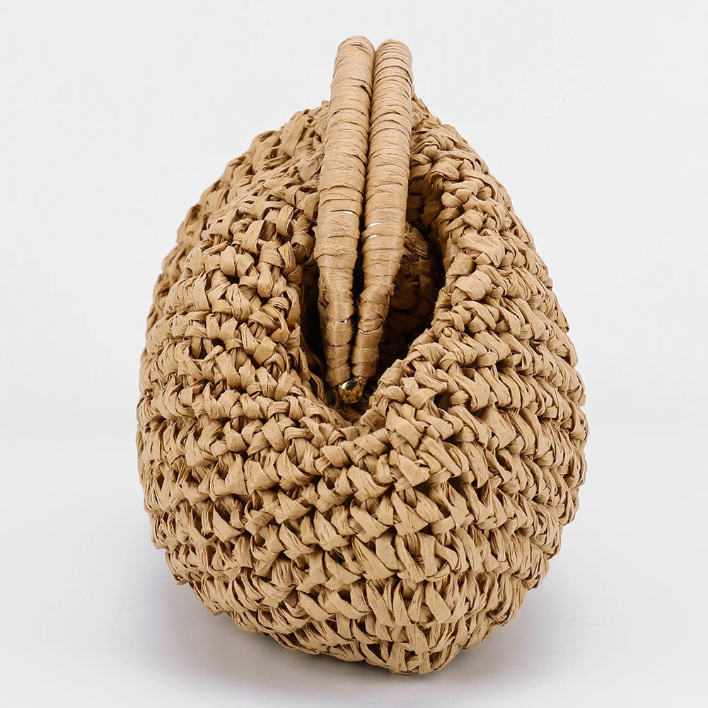 Women's Straw Woven Bag | Chain Strap Clutch Purse & Stylish Crossbody Bag Luxegan