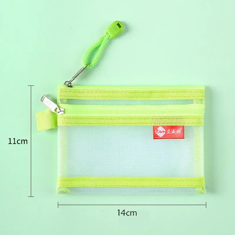 Bolsos cuadrados de nailon de doble capa con cremallera, monederos, carteras, tarjeteros para identificación bancaria y tarjetas de crédito, licencia B8, bolsas de almacenamiento con bolsillo