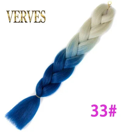 Synthetic Jumbo Braid Kanekalon Braiding Hair 24in | Ombre & Solid Colors | 100g