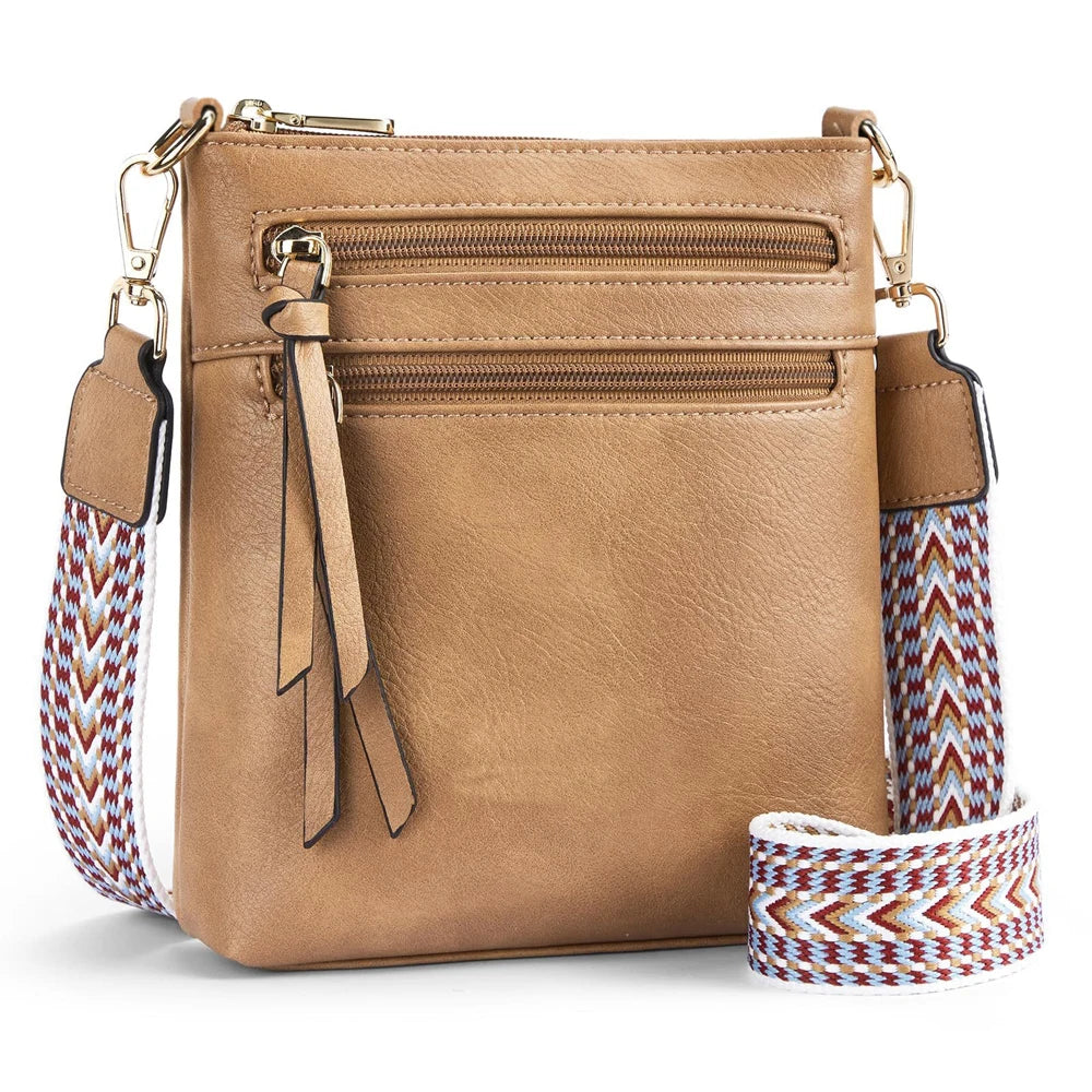 New Casual Double Zipper Crossbody Bag | Sophisticated Retro Simple Phone Bag | Elegant Women’s Single Shoulder Handbag | Luxury Multi-Functional PU Leather Satchel with "Dignified" Soft Finish Luxegan