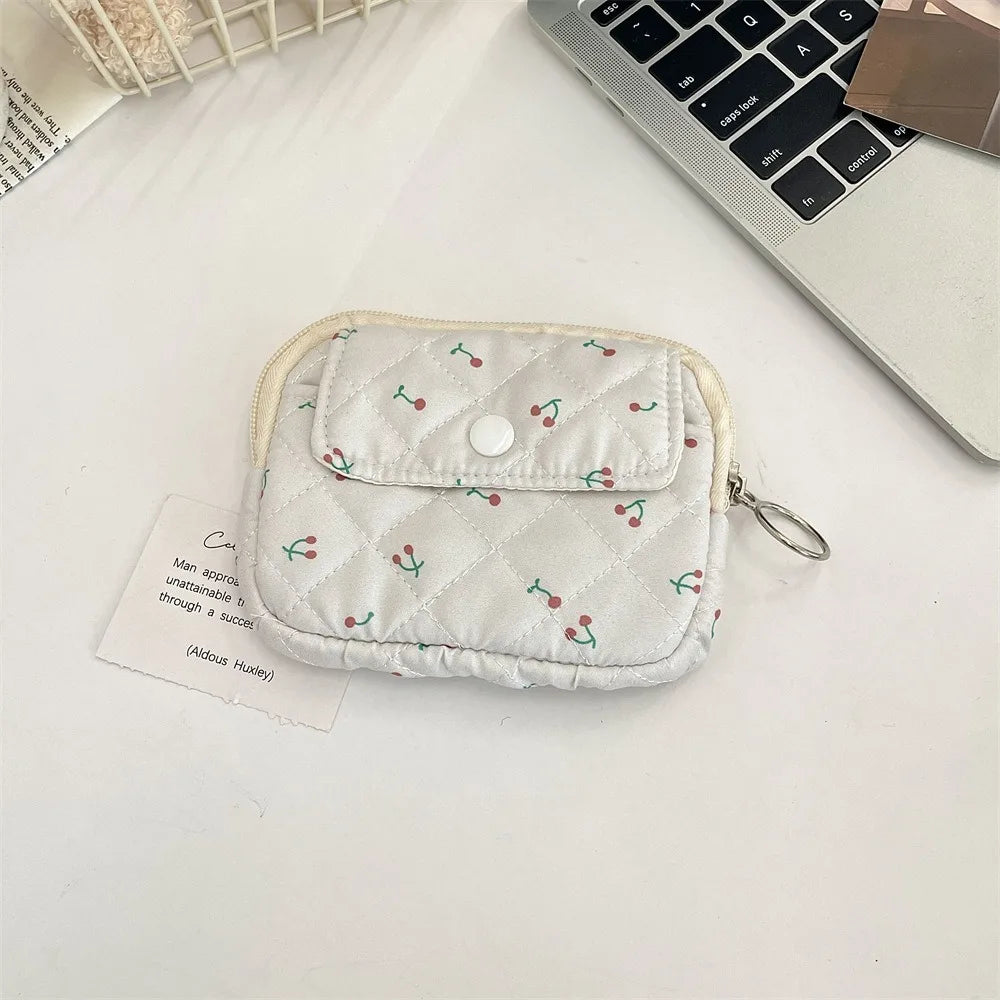 Kawaii Floral Coin Purse | Multifunctional Small Zipper Bag Luxegan