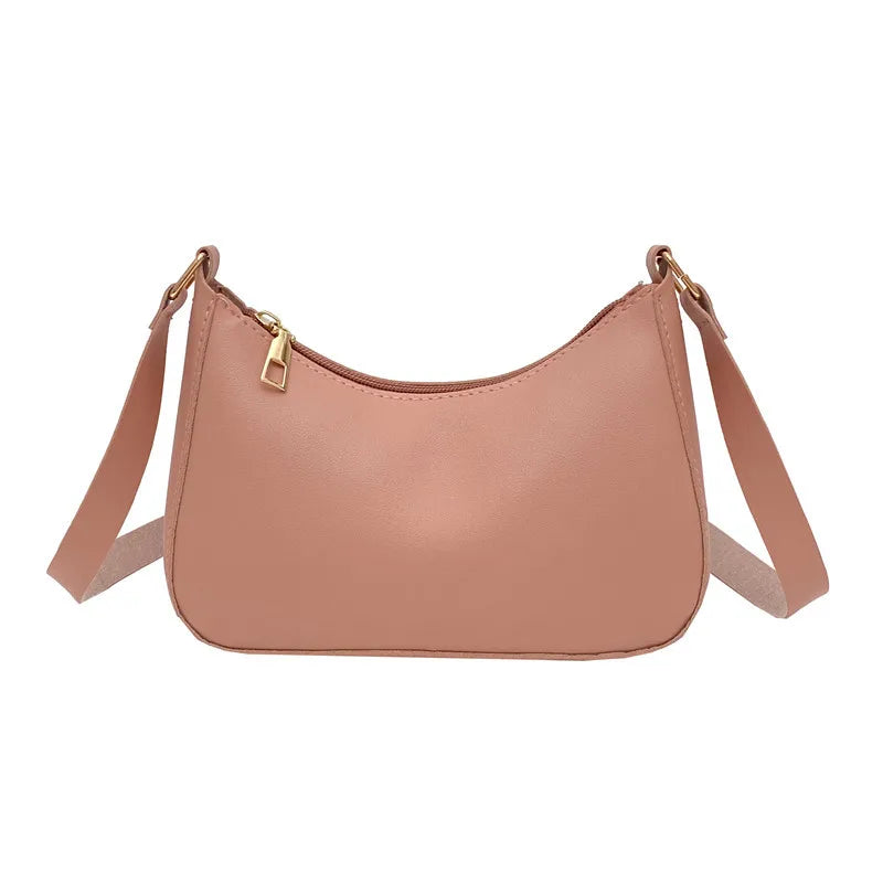 Retro Forearm Bag for Women | PU Leather Bow Handbag & Baguette Shoulder Bag (Western Style Underarm Bag, Casual Tote) Luxegan