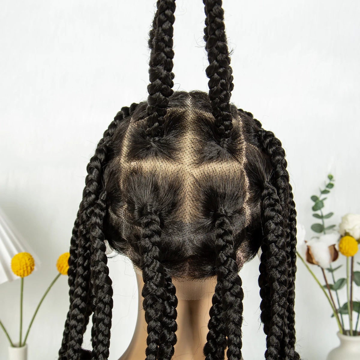 KIMA 14 Inches Synthetic Braiding Wigs Square Box Braided HD Full Lace Wigs for Africa Women Braided Wig with Baby Hair Luxegan