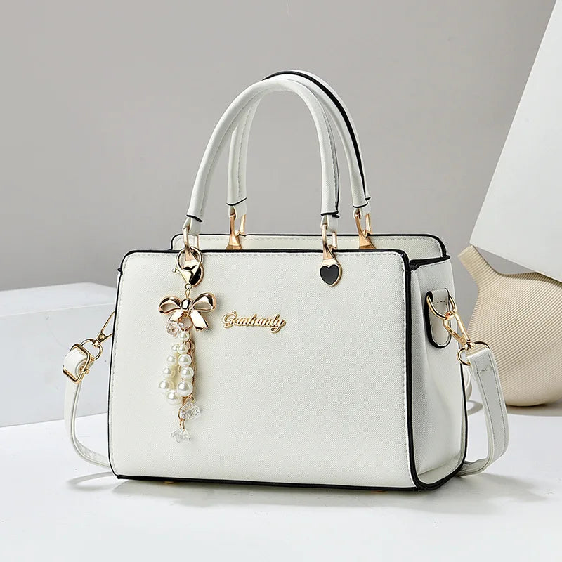 New Women’s Fashion Shoulder Bag | Portable PU Leather Bucket Handbag | Ladies' Messenger Crossbody Bag with Flap Pocket | Soft Square Designer Tote with Multi-Pocket Interior Luxegan